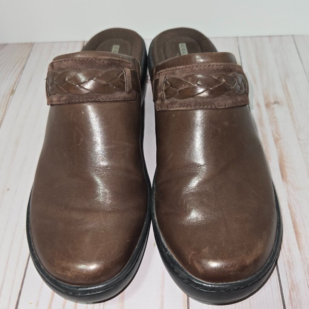 Clarks Women's Delana Abbey Clog Brown Leather Size 8.5